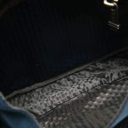 TUMI Navy Blue/Brown Leather and Nylon Alpha Bravo Barstow Messenger Bag
