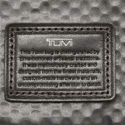 TUMI Navy Blue/Brown Leather and Nylon Alpha Bravo Barstow Messenger Bag