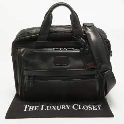 Pre Owned TUMI Black Leather Alpha 2 Briefcase