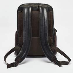 TUMI Dark Brown/Black Leather Clayton Backpack