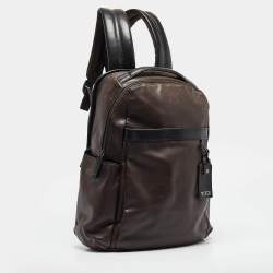 TUMI Dark Brown/Black Leather Clayton Backpack