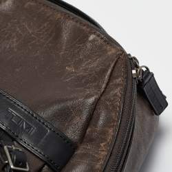 TUMI Dark Brown/Black Leather Clayton Backpack