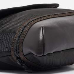 Pre Owned TUMI Black/Brown Nylon and Leather Alpha Bravo Beale Messenger Bag