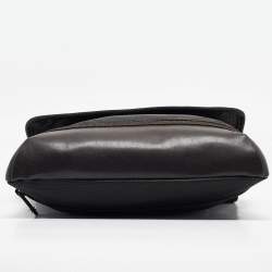 Pre Owned TUMI Black/Brown Nylon and Leather Alpha Bravo Beale Messenger Bag