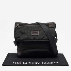 Pre Owned TUMI Black/Brown Nylon and Leather Alpha Bravo Beale Messenger Bag