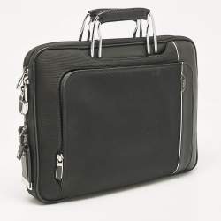 TUMI Black Nylon and Leather Hannover Slim Briefcase