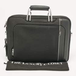 TUMI Black Nylon and Leather Hannover Slim Briefcase