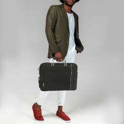 TUMI Black Nylon and Leather Hannover Slim Briefcase