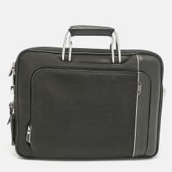 TUMI Black Nylon and Leather Hannover Slim Briefcase