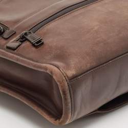 Pre Owned TUMI Brown Leather Alpha Slim Briefcase
