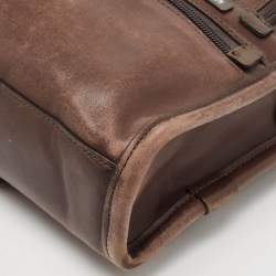 Pre Owned TUMI Brown Leather Alpha Slim Briefcase