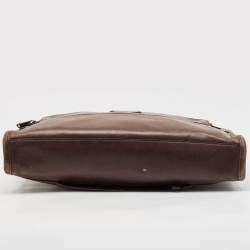 Pre Owned TUMI Brown Leather Alpha Slim Briefcase