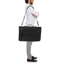 Pre Owned TUMI Black Nylon Tri Fold Garment Luggage Travel Bag