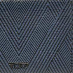 TUMI Blue/Black Printed Leather Gusseted Card Case