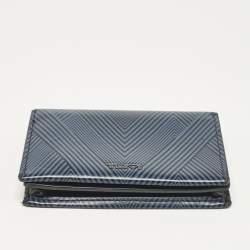 TUMI Blue/Black Printed Leather Gusseted Card Case