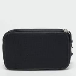 Pre Owned TUMI Black Nylon Alpha Triple Zip Clutch