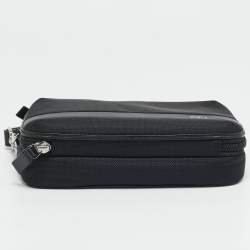 Pre Owned TUMI Black Nylon Alpha Triple Zip Clutch