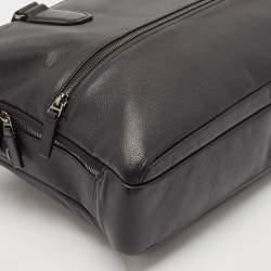 Tumi Black Leather Harrison Double Zip Briefcase Bag