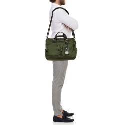 Pre Owned Tumi Olive Green Fabric Alpha Bravo Everett Essential Briefcase