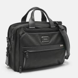 TUMI Black Nylon Alpha 3 Organizer Briefcase Bag