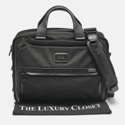 TUMI Black Nylon Alpha 3 Organizer Briefcase Bag