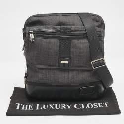 TUMI Dark Grey/Black Canvas East Ridge Expandable Zip Messenger Bag