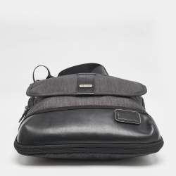 TUMI Dark Grey/Black Canvas East Ridge Expandable Zip Messenger Bag