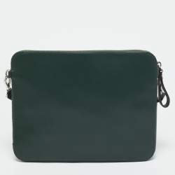 مملوكة مسبقًا TUMI Dark Green Leather Zip Crossbody Bag