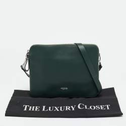 مملوكة مسبقًا TUMI Dark Green Leather Zip Crossbody Bag