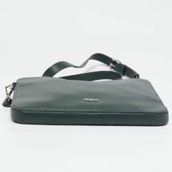 مملوكة مسبقًا TUMI Dark Green Leather Zip Crossbody Bag