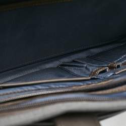 TUMI Grey/Brown Fabric and Leather Alpha 3 Slim Three Way Laptop Bag