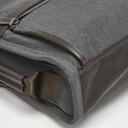 TUMI Grey/Brown Fabric and Leather Alpha 3 Slim Three Way Laptop Bag