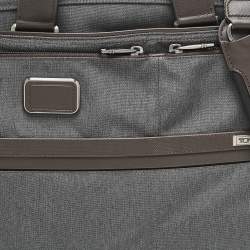 TUMI Grey/Brown Fabric and Leather Alpha 3 Slim Three Way Laptop Bag