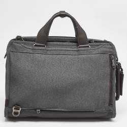 TUMI Grey/Brown Fabric and Leather Alpha 3 Slim Three Way Laptop Bag