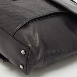 TUMI Black Logo Embossed Leather Ticon Slim Flap Briefcase