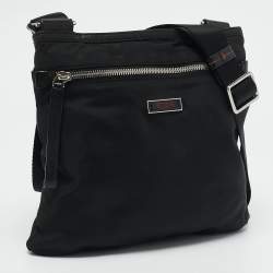 TUMI Black Nylon Flat Crossbody Bag