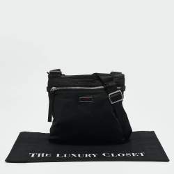 TUMI Black Nylon Flat Crossbody Bag