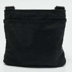 TUMI Black Nylon Flat Crossbody Bag
