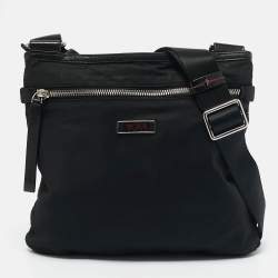TUMI Black Nylon Flat Crossbody Bag