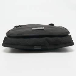 TUMI Black Nylon Ballistic Flap Messenger Bag