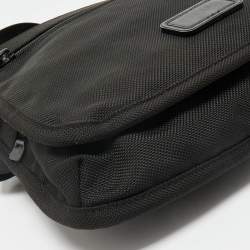 TUMI Black Nylon Ballistic Flap Messenger Bag