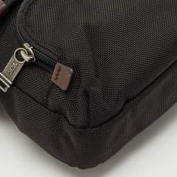Tumi Black/Brown Nylon and Leather Alpha Bravo Barstow Messenger Bag