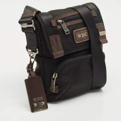 Tumi Black/Brown Nylon and Leather Alpha Bravo Barstow Messenger Bag