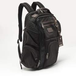 TUMI Black/Brown Nylon Alpha Bravo Kingsville Deluxe Backpack