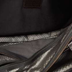 Tumi Grey/Brown Canvas and Leather Andersen Slim Commuter Briefcase Bag