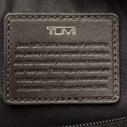 Tumi Grey/Brown Canvas and Leather Andersen Slim Commuter Briefcase Bag