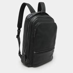 TUMI Black Leather Harrison Bradner Backpack