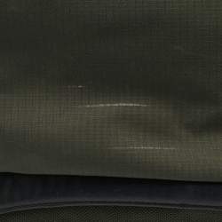 Pre Owned TUMI Military Green/Black Nylon and Leather Weekender Tote