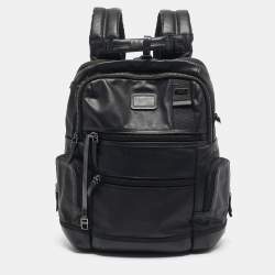 TUMI Black Coated Canvas Alpha Bravo Knox Backpack