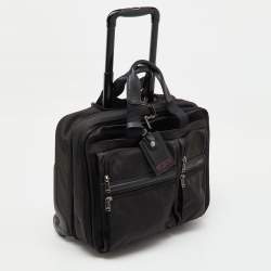 Pre Owned TUMI Black Canvas Alpha Compact Wheeled Brief Trolley